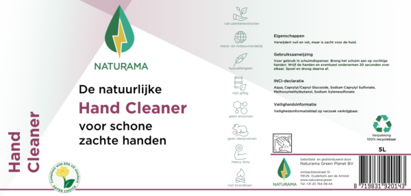 Label Naturama Hand Cleaner